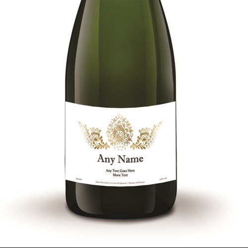 Personalised Champagne - Gold Ornate Label - Celebrate in Style